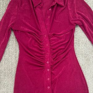 Magenta Ruched Women's Dress